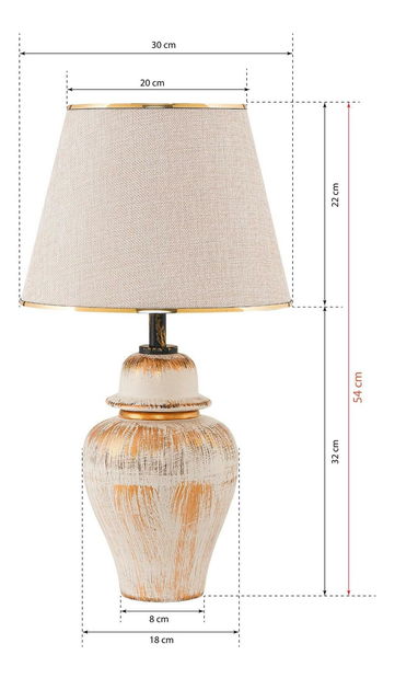 Stolní lampa Noxortta 2 (krémová + zlatá)