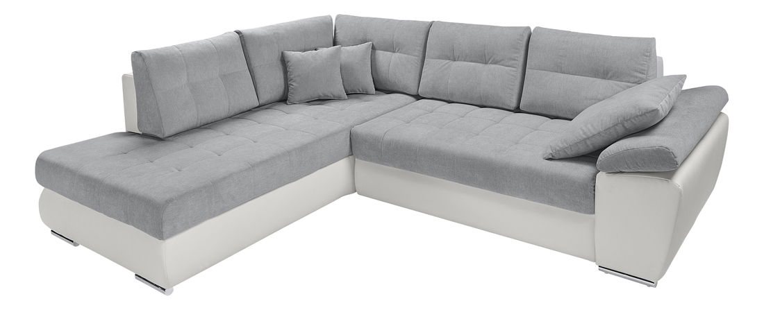 Rohová sedací souprava BRW Carl Lux 3DL.RECBK (šedá + bílá) (L)