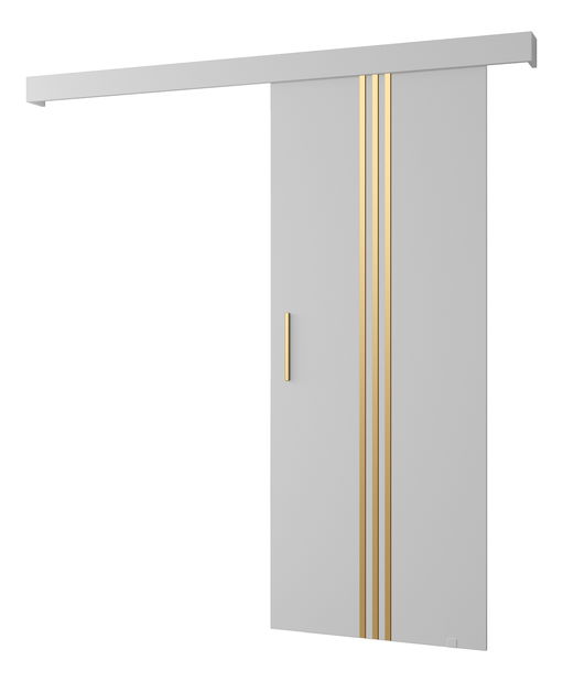 Posuvné dveře 90 cm Sharlene V (bílá matná + bílá matná + zlatá) *výprodej