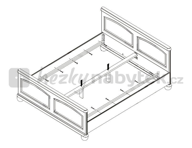 Manželská postel 160 cm BRW BAWARIA DLOZ 160