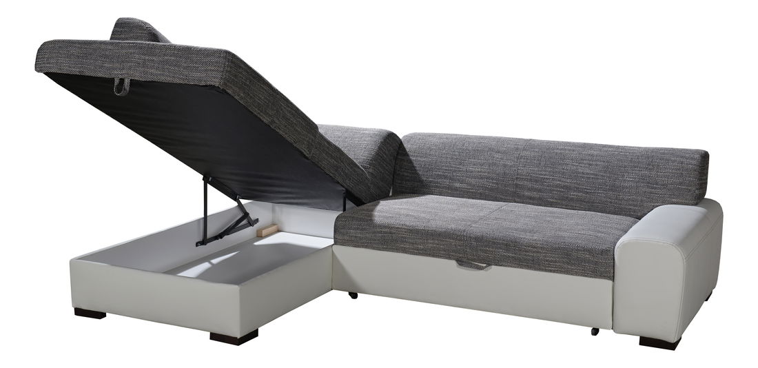 Rohová sedací souprava Minos (šedá + bílá) (L)