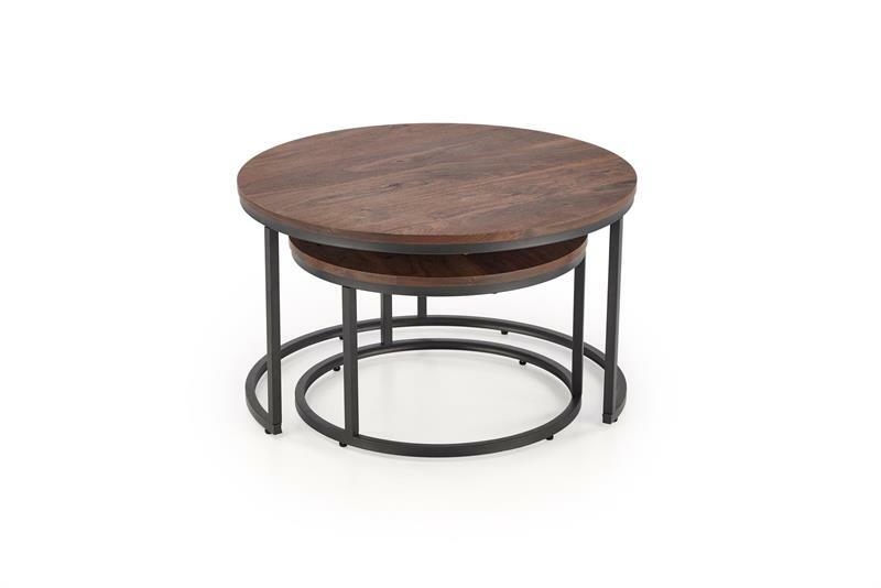 Set 2 ks. konferenčních stolků Jacarta (ořech + černá)