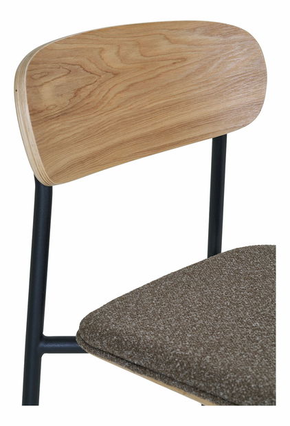 Barová židle Emelina 2 (přírodní + hnědá + černá)