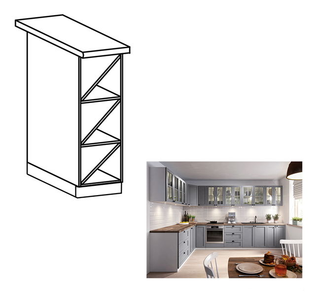 Dolní kuchyňská skříňka D20W Lanaya (bílá)