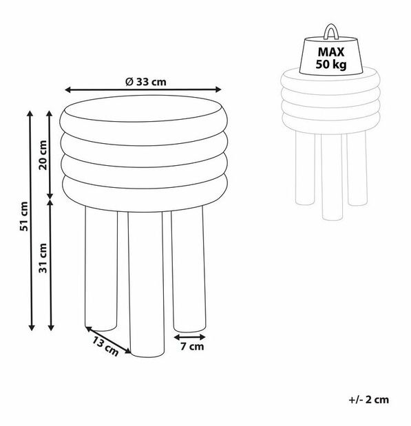 Příruční stolek Kikza (bílá)