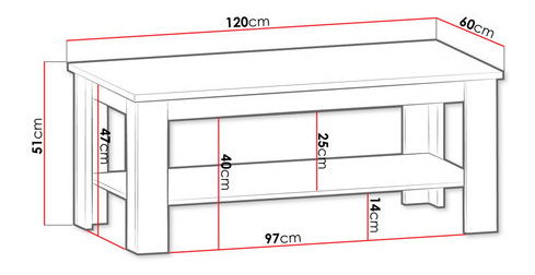 Konferenční stolek Patrick ST2 (borovice andersen + dub lefkas)
