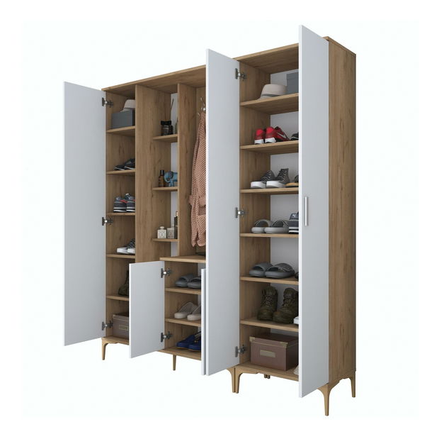 Předsíň Emily 31 (se zrcadlem) (ořech + bílá)