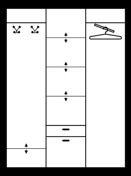 Šatní skříň Alfonzo 4 (se zrcadlem)
