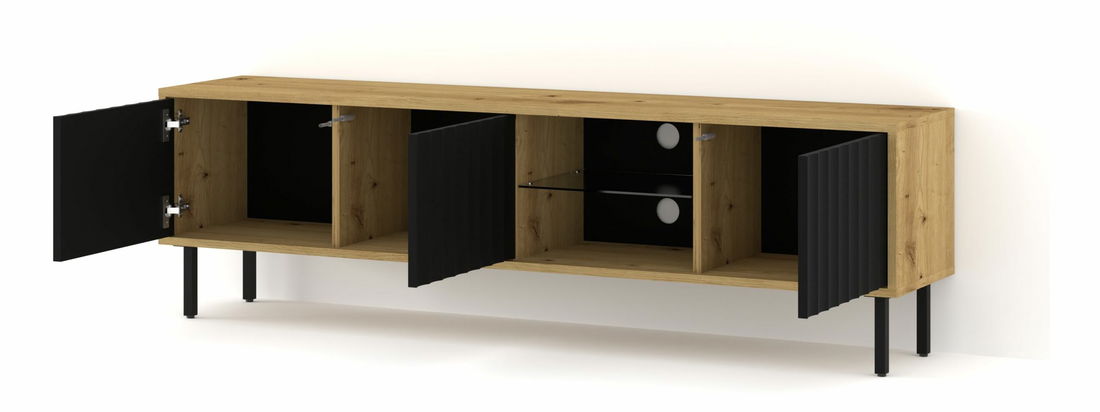 TV stolek/skříňka 156 Vinear (dub artisan + černá)