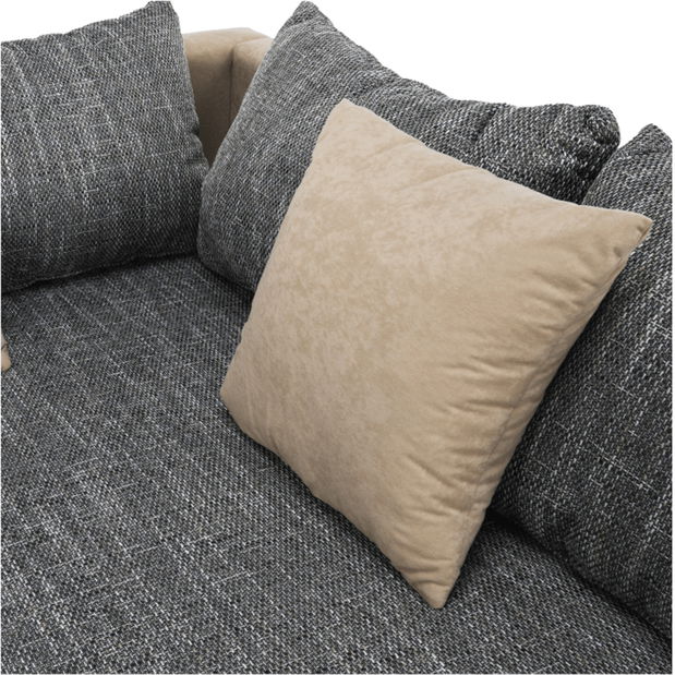 Rohová sedačka Idium New béžová + sivá (s taburetkou) (P)