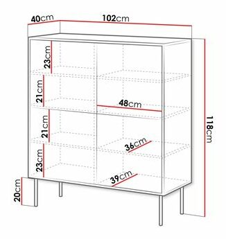 Skříňka Hermano 100 4D (černá)