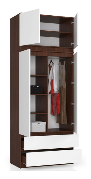 Nástavba na skříň Sashka (wenge + bílá)