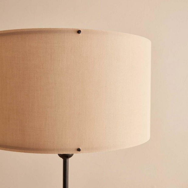 Stojanová lampa s policemi Astaresta 6 (béžová + dřevo)