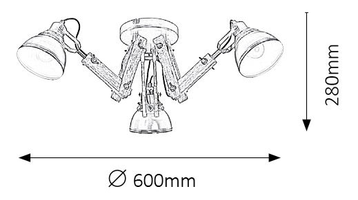 Stropní svítidlo Aksel 2724 (buk + černá)