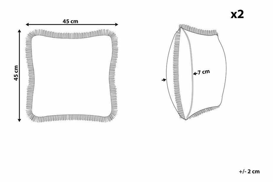 Sada 2 ozdobných polštářů 45 x 45 cm Photo (béžová)