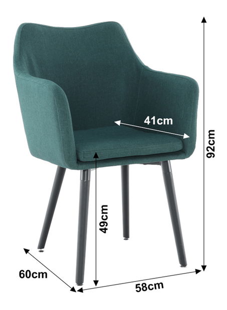 Jídelní židle Dabir (smaragdová)