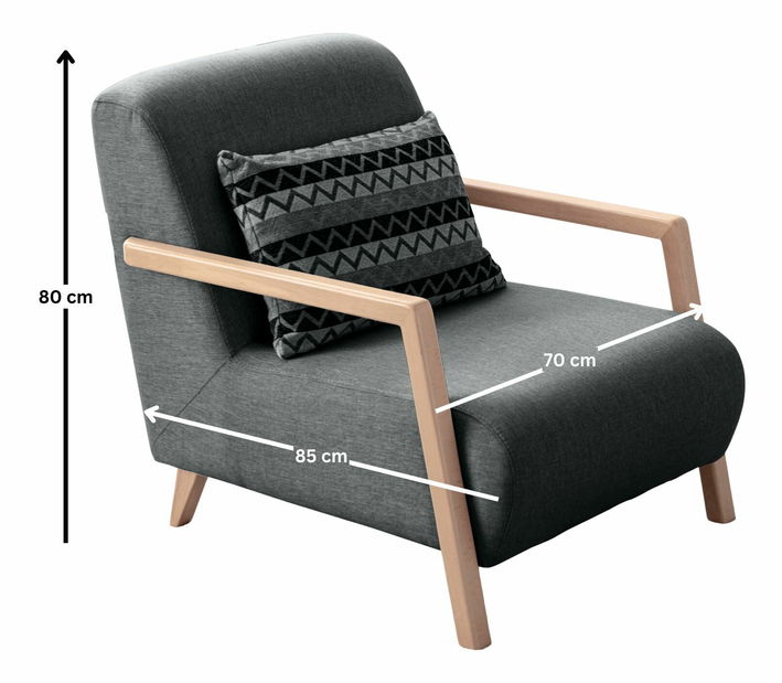 Křeslo Kraty (antracit)