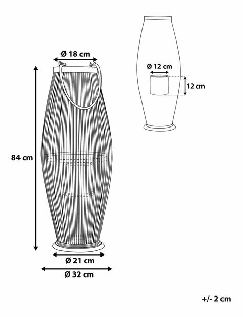 Lucerna TANIHI 84 cm (kov) (černá)
