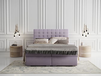 Boxspring postel 140 cm Clady (světlofialová) (s úložným prostorem)