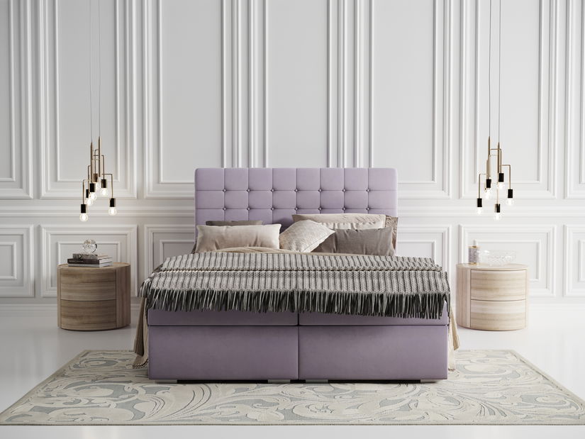 Boxspring postel 180 cm Clady (černá ekokůže) (s úložným prostorem)