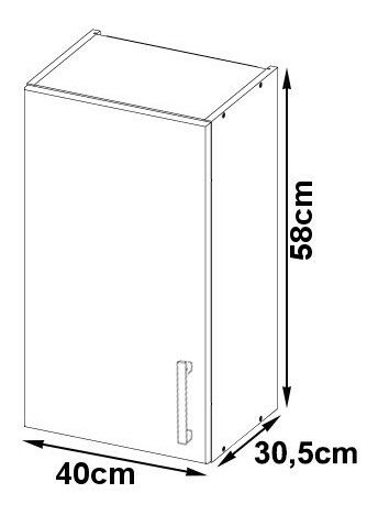 Horní kuchyňská skříňka Lula w40 (bílá + dub sonoma)