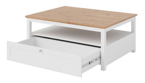 Konferenční stolek Fritz 1SZ (bílá + dub lefkas)