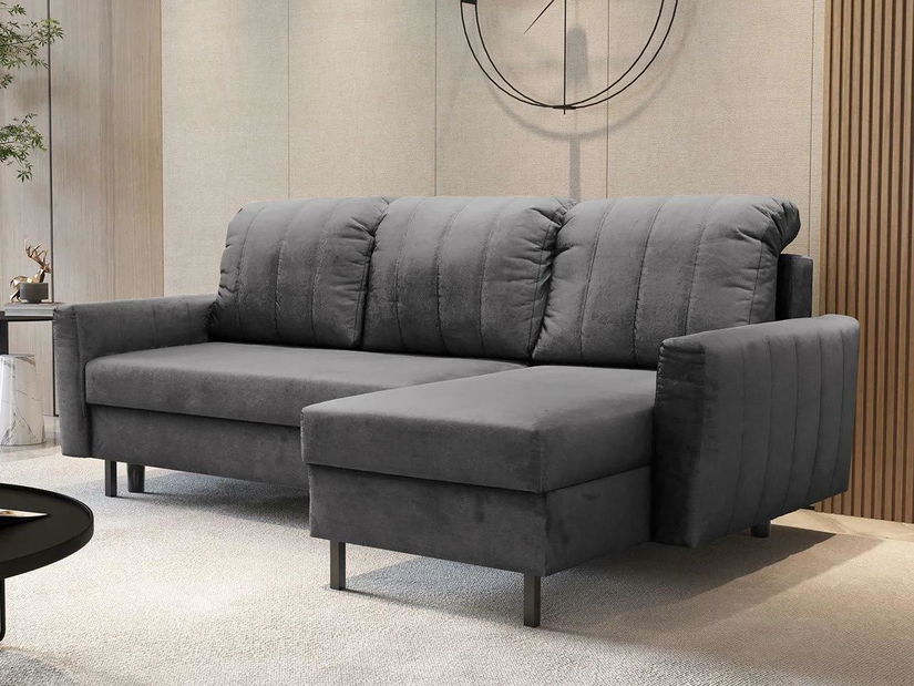 Rohová sedací souprava se dvěma úložnými prostory Aliance (šedá)