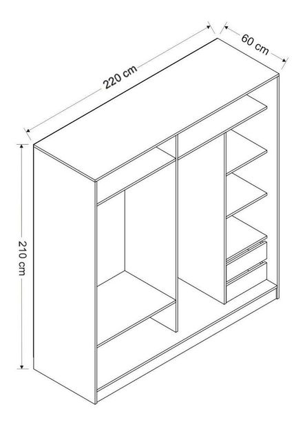Šatní skříň Kalia 7168 (zlatá)