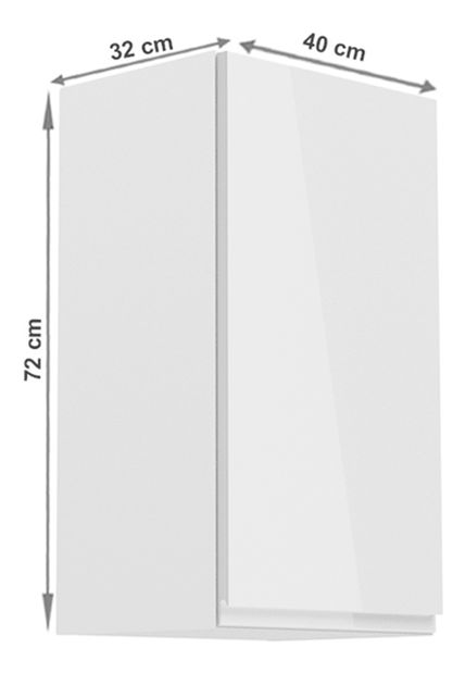 Horní kuchyňská skříňka G40 Aurellia (bílá + lesk bílý) (P)