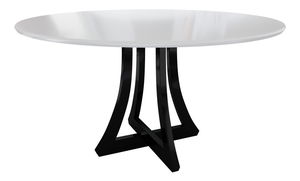 Jídelní stůl Descartes 120 (bílý lesk + černý lesk)