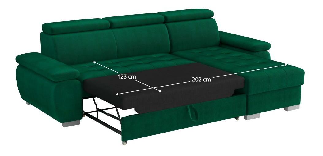 Rohová sedací souprava Sivaro (zelená) (P)
