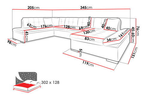Rohová sedačka Calla (L) U (světlobéžová)