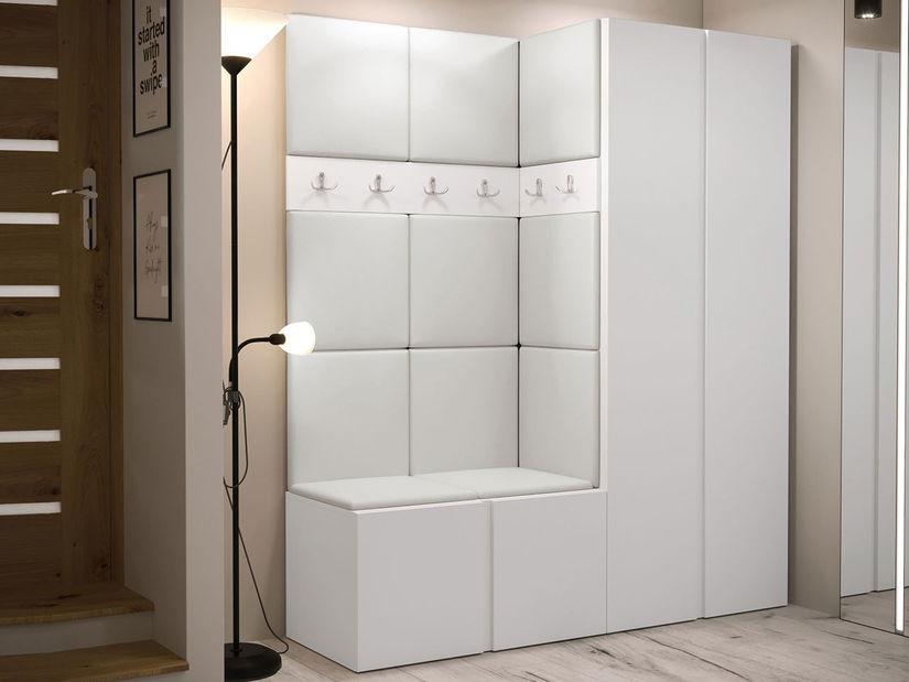 Předsíňová sestava Timothy III (bílá + ekokůže Soft 017)