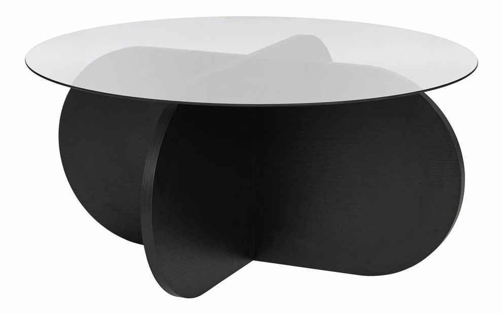 Konferenční stolek Aorte (černé dřevo + kouřové sklo)