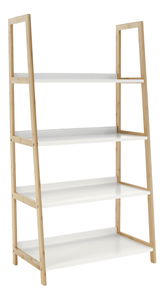 Regál Keon 2 (bílá + přírodní)