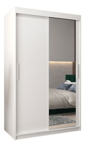 Šatní skříň 120 cm Toki 2 (Bílá matná + Bílá matná)