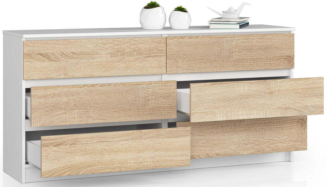 Komoda Koa III (bílá + dub sonoma)