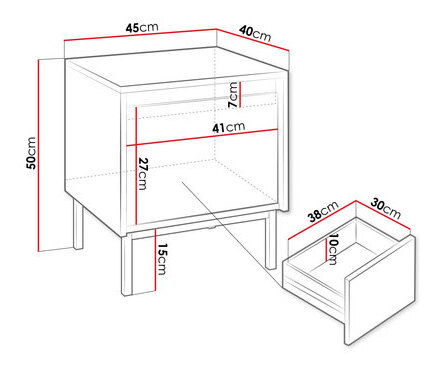 Noční stolek Somkera 1SZ (černá)