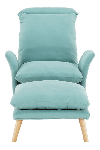 Křeslo s podnožkou Zintius (mentolová)