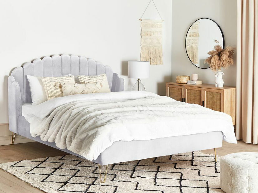 Manželská postel 180 cm Alise (šedá) (s roštem)