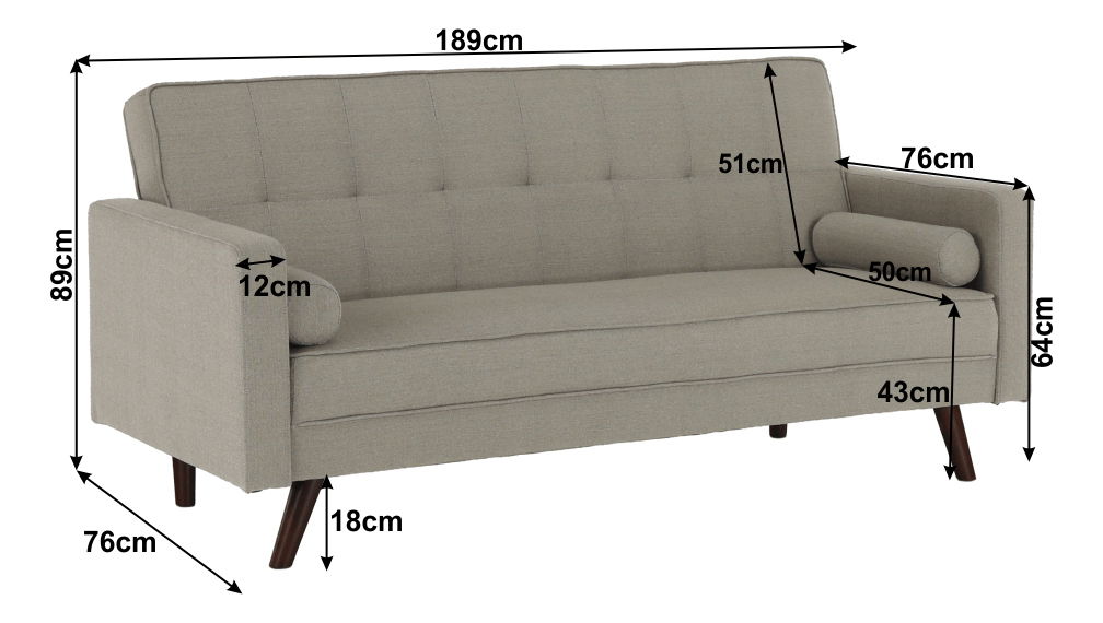 Rozkládací pohovka Orgus (šedohnědá)