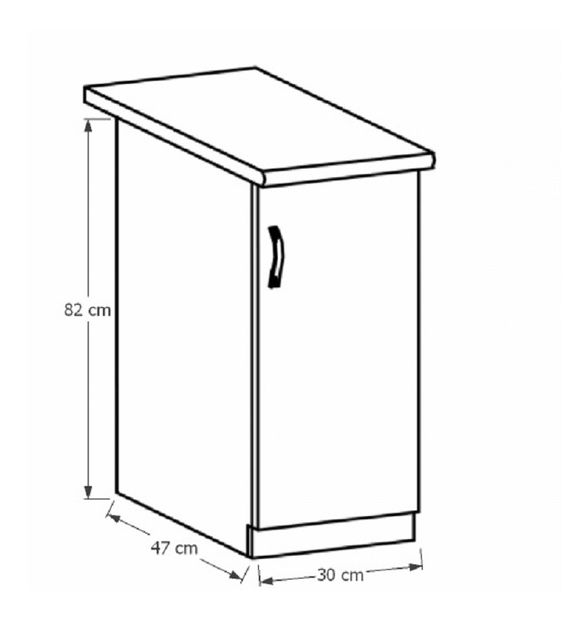 Dolní kuchyňská skříňka D30 Provense (bílá + sosna andersen) (P)