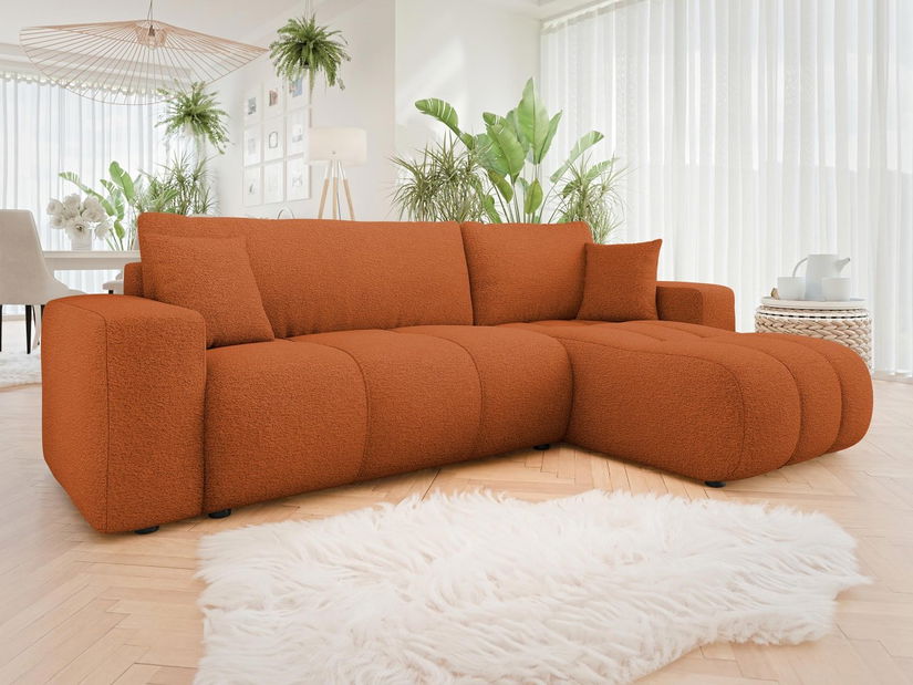 Rohová sedačka Lorew (oranžová) (s úl. prostorem)