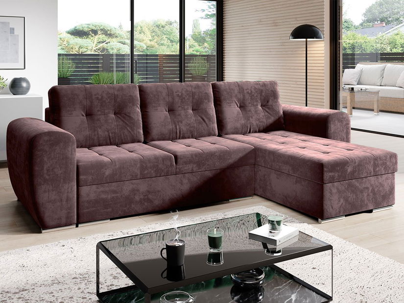Rohová sedací souprava Daria (fialová)