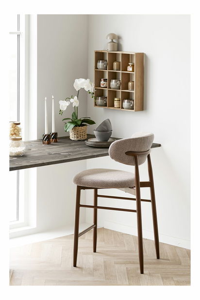 Barová židle Lsidinaina 2 (písková + ořech)