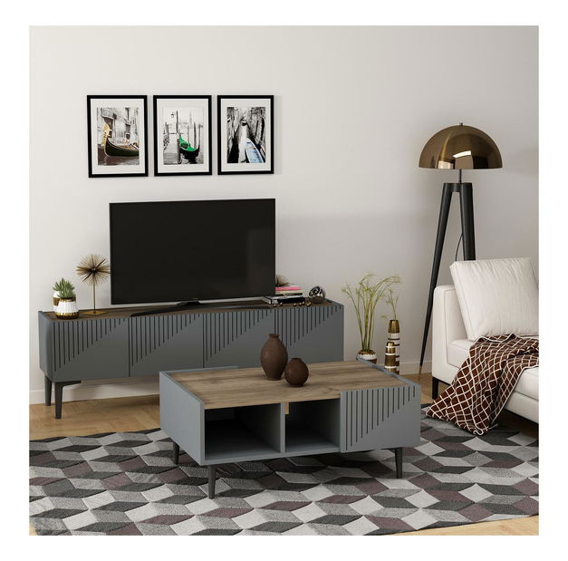 Konferenční stolek Tomune 1 (antracit + ořech)