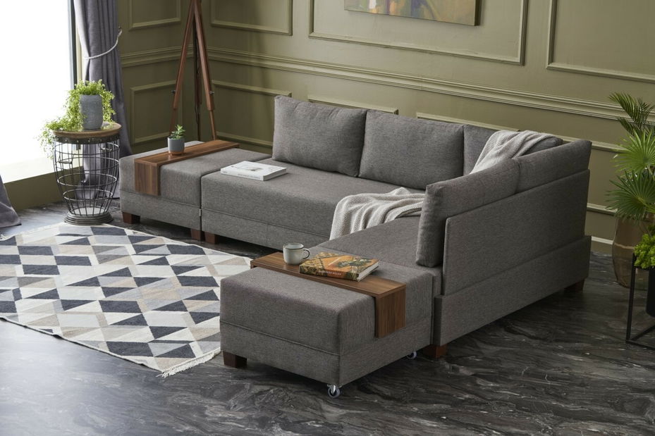 Rohová sedačka Flay 1 (hnědá) (P)