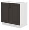 Dolní kuchyňská skříňka pod dřez Sheila 80 ZL 2F BB (bílá + grafit)