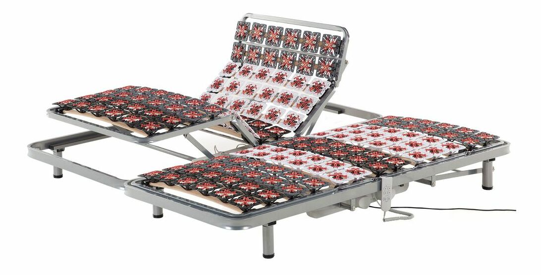 Set 2 ks. elektricky nastavitelných lamelových roštů 200x180 cm SCAR (dřevo) (šedá)