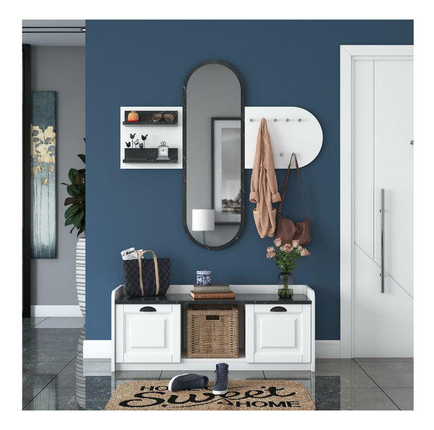 Předsíňová sestava Vosiku 2 (bílá + mramor světlý)